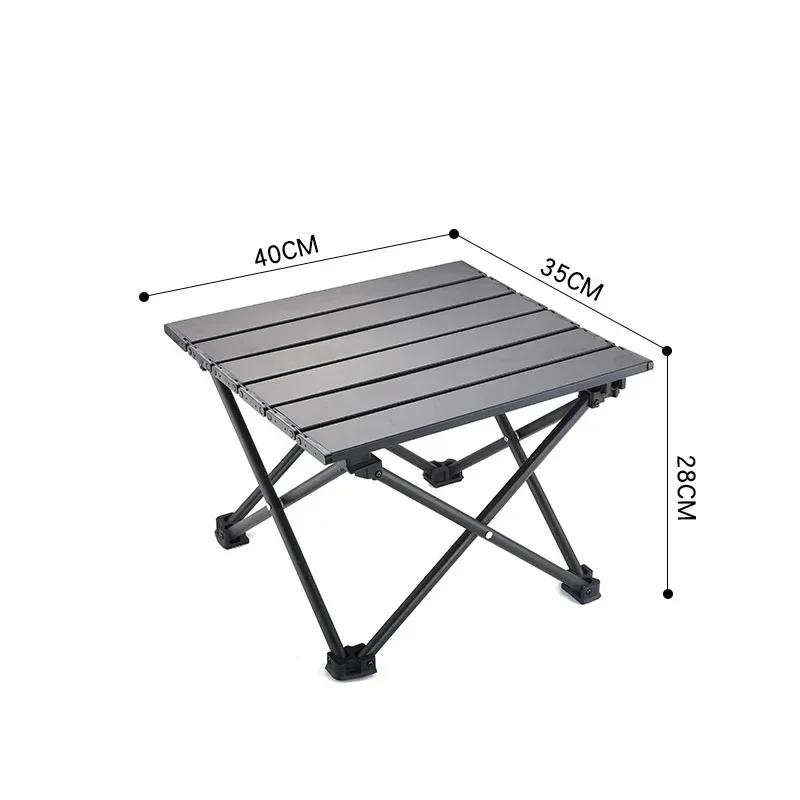 Venkovní Kempingový Skládací Stůl Přenosný Piknikový Barbecue Stolek Ultralehký Skládací Stolek s Rolovací Deskou Kempování Turistika Rybaření Kovové Stoly