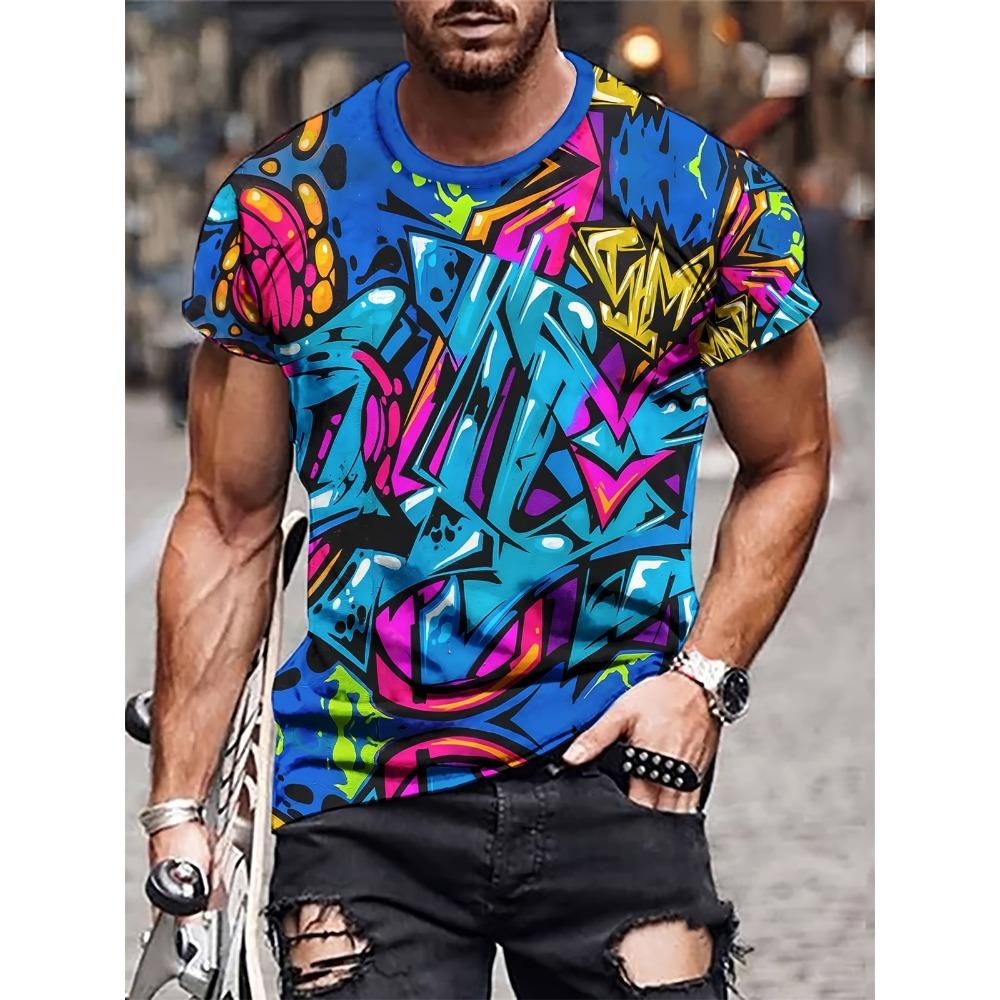 Printed clothes, short sleeved T-shirt, round neck T-shirt, casual outdoor T-shirt