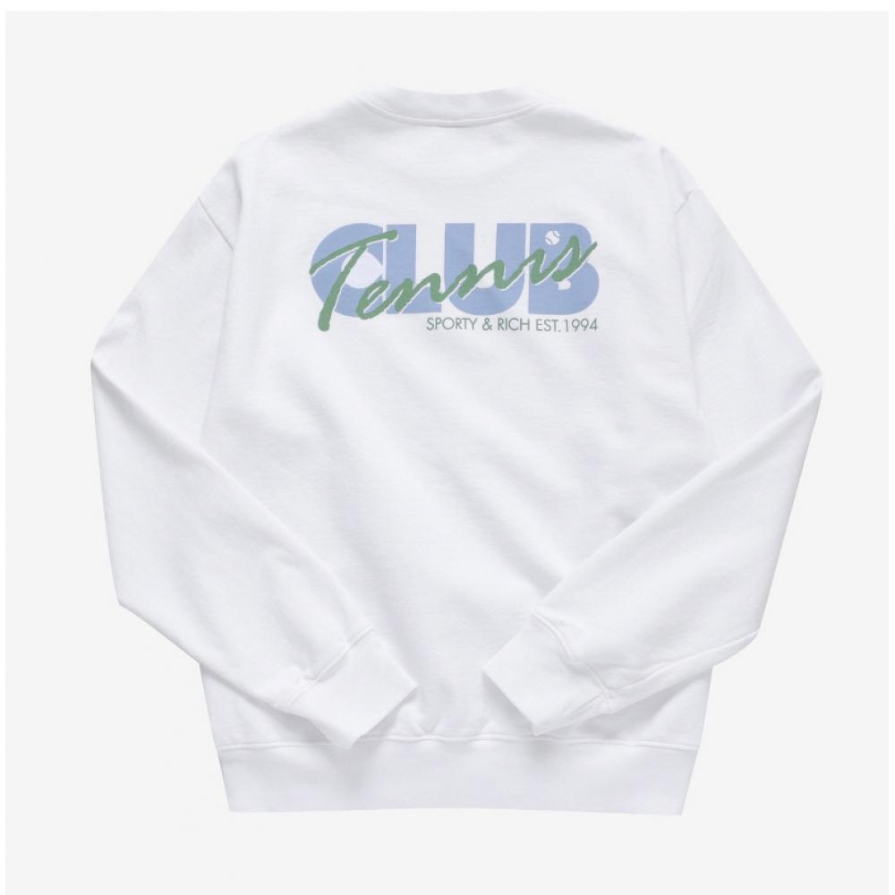 Sporty   Rich Cr932wh Agassy Tennis Club  Tennis Club  Common Sweatshirt