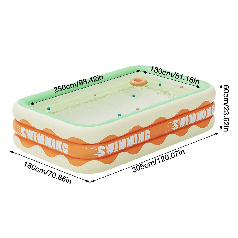 Full-Sized Foldable Inflatable Pool Wear-Resistant Thickened Above Ground Swimming Pool outdoor Comfortable Blow up Pool