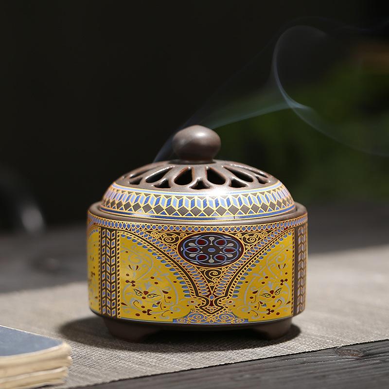 Antique Cloisonne Incense Burner Artwork Decorations Creative Home Interior Incense Lore Colour Enamel Incense Burner