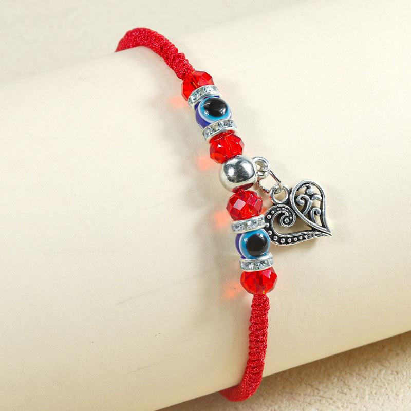 Evil Eye Crystal Beaded Adjustable Bracelet for Boys & Girls