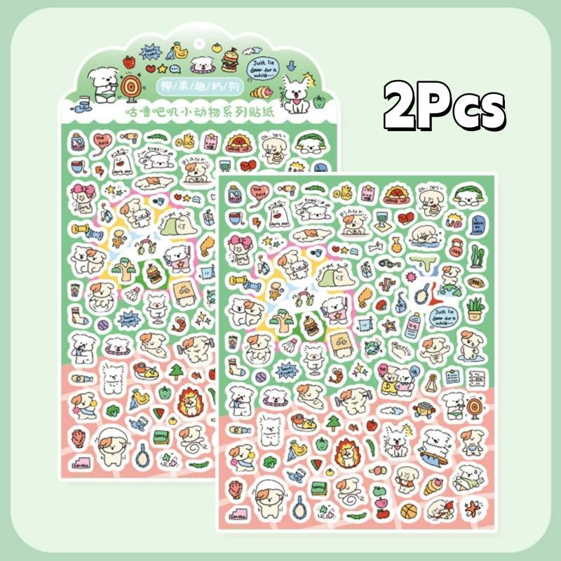 2/3Pcs Cartoon Cute Retro Mini Animal Stickers Handbook Notebook Planner Diary Series Decorative Memo Paper Cutting Film Decals
