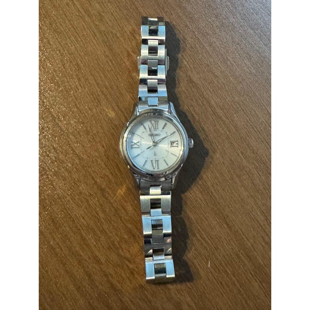 Used Operating SEIKO Rukia 1B22-0AX0 Radio Solar Silver