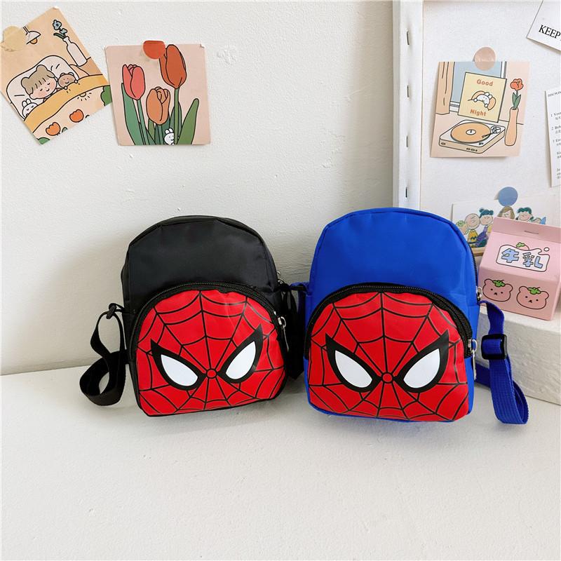 Adorable Canvas Children's Shoulder Bag With Cute Animal Cartoon Spiderman Design
