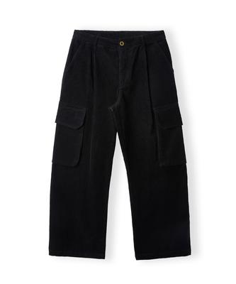 HOOVES Corduroy One-Pleat Cargo Pants [Black]