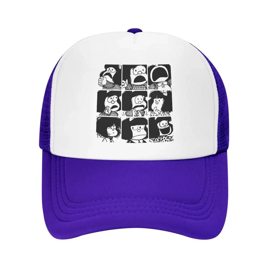 Custom Classic Quino Comic Cartoon Mafalda Baseball Cap for Women Unisex Breathable Trucker Hat Sun Protection Snapback Hats