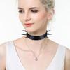 Collare a Choker Esagerato con Borchie da Donna in Ecopelle Collana Choker Punk Gotico Cosplay Accessori Gioielli di Halloween Regalo