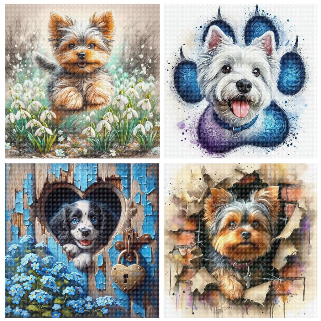 Animal Full 11CT DIY Stamped Printed Cross-Stitch Kits 15.75x15.75in Cross Stitch Art and Crafts Kits for Adults Home Decor