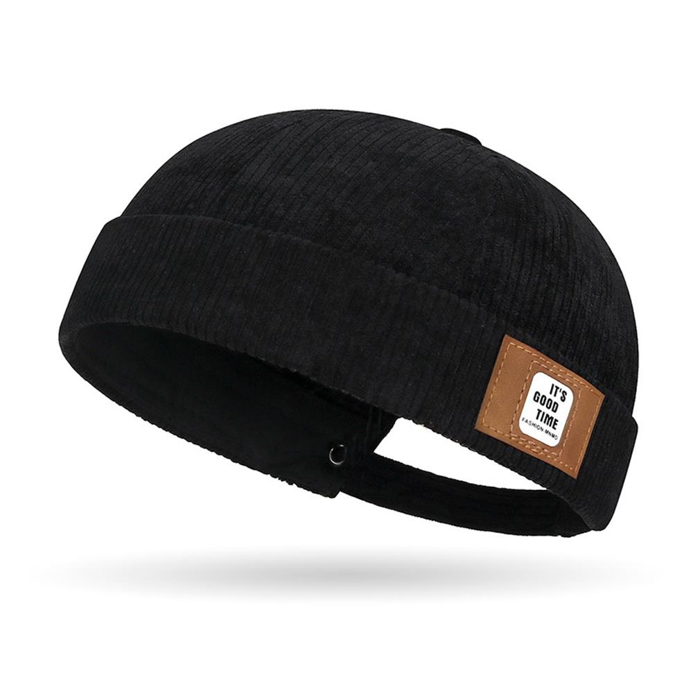 Corduroy Brimless Cap For Men Women Solid Color Retro Beanie Dome Hats Adjustable Landlord Docker Cap Streetwear Hip Hop Hats