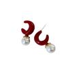 Color Resin Pearl Earrings Women'S Simple Personality High Sense Fashion Trend Commuter Versatile Earrings