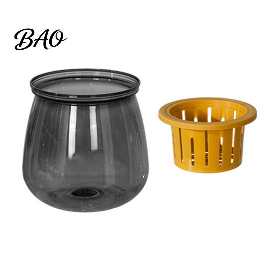 Hydroponic Plant Pot Self Watering Planter for Indoor Plants, Transparent Planter, Decorative Minimalist Flowerpot with Wick Rope Home Office Desktop