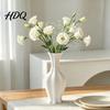 Decorative Flower Vase 3D Printed Minimalist with Wavy Rim Modern Vase Floral Arrangement Holder Living Room Ornament for Flowers & Artificial