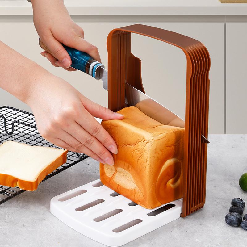 Toast Bread Slicer Stand, Foldable Plastic Cutting Tool, Sandwich Cutter Mold, Loaf Cutter Rack, Baking Tool, Kitchen Gadgets