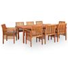 9 piece outdoor dining set with cushions solid acacia wood
