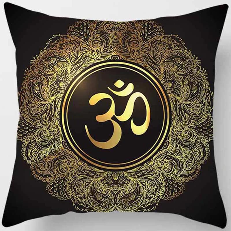 Mysterious Vintage Religious Yoga Symbol Pillowcases Home Decor Housse De Coussin Cojines Decorativos Para Sofá Poduszka