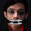 Mexico Halloween Large Mouth Face Tattoo Stickers Holiday Temporary Spookys Horror Mouth Spookys  Look Stickers for Cosplay Part