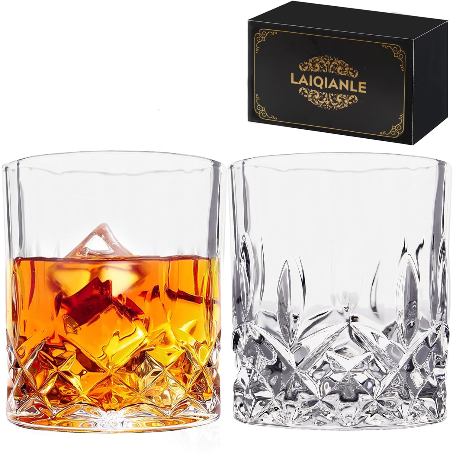 

Whiskey Glasses 300ml x 2 Crystal Glasses Rock Glasses Brandy Glasses Stylish Whiskey Glasses Birthday Gift for Men Father s Day Anniversary Gift Wedd