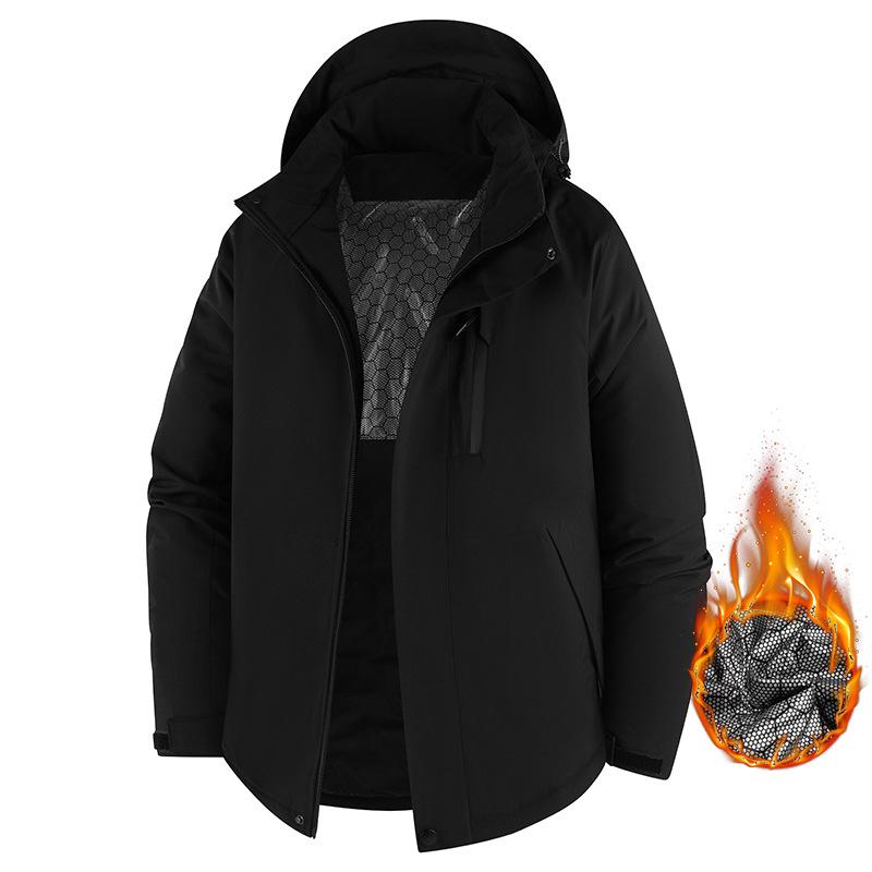 Couples Graphene-Lined Winter Outdoor Waterproof Windproof Clothing 4XL мужской черный