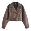 2025 Spring Women's Street Fashion Faux Leather Biker Jacket