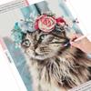 Tam Matkap Kare Elmas Boyama Kedi Resmi Taklidi Elmas Nakış Hayvan İğne Ev Dekorasyon
