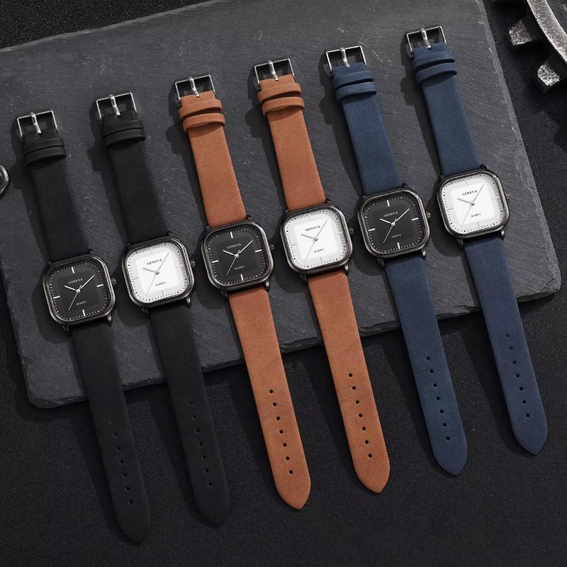 Minimalist Square Dial Men Watch Casual Fashion Leather Strap Quartz Wristwatch Man Clock Reloj Hombre Montre Homme