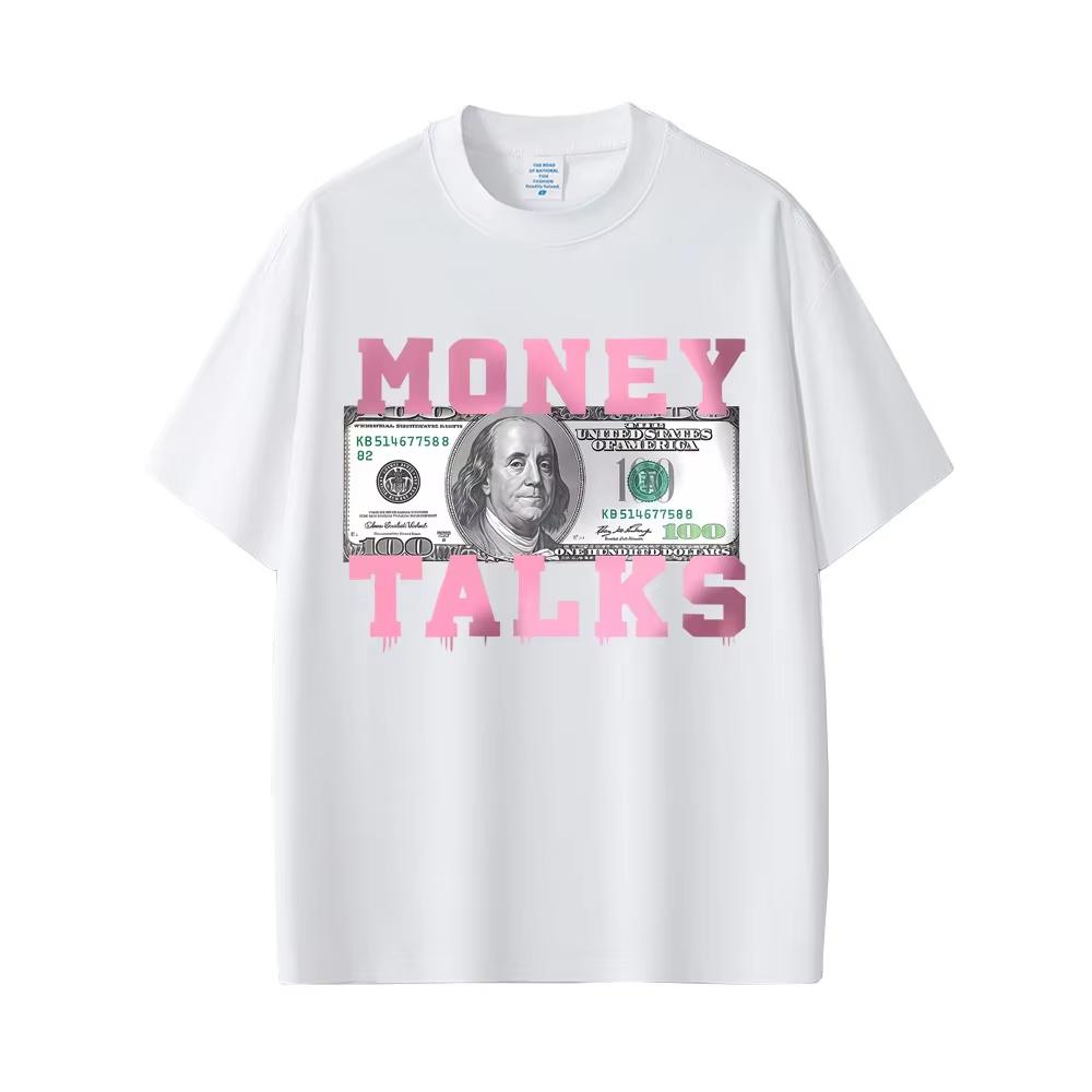 Geld spricht Die Macht des US-Dollars Lustiges Meme T-Shirt Herren Damen 2026 Mode Vintage T-Shirt Männlich Lässig reine Baumwolle T-Shirts