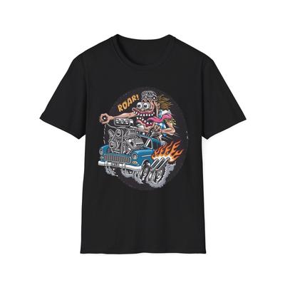 Hot Rod Roar T-Shirt, Retro Graphic Tee, Multiple Colors