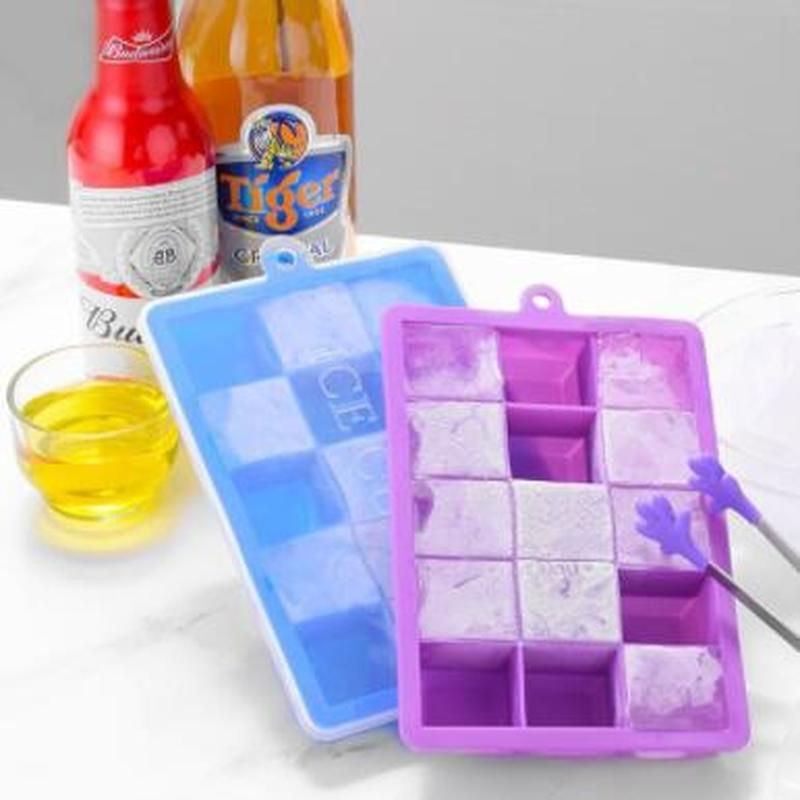 15 Grid Silicone Ice Cube with Lid Environmental Square Ice Cube DIY Ice Cube Mold