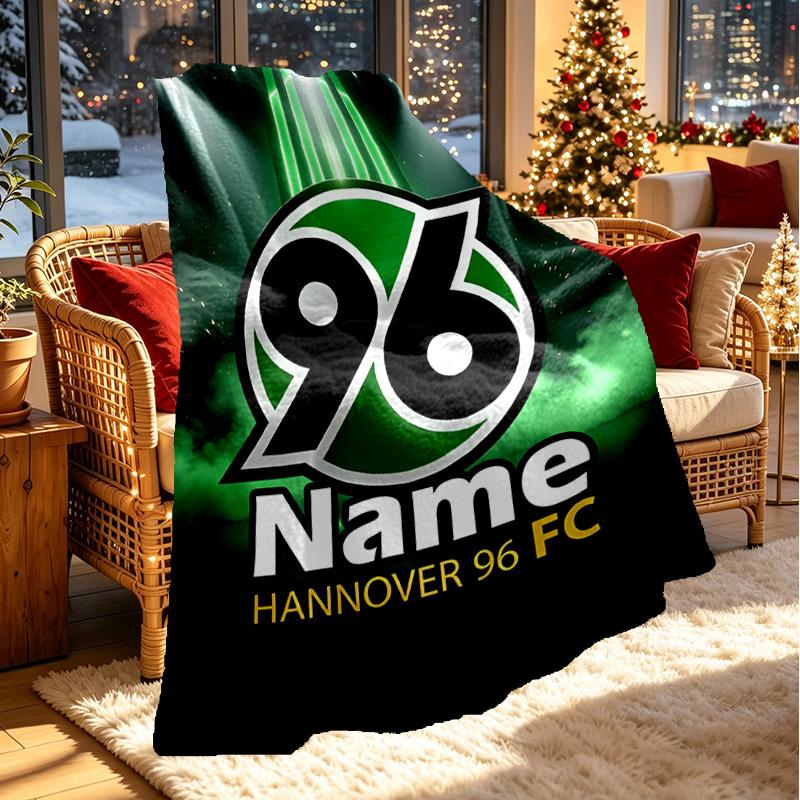 Custom Name Personalized Hannover 96 Football Print Blanket, Home Decor, Bedroom, Sofa, Camping, Couch, Gifts for Birthday ChristmasEnthusiasts