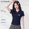 La Chapelle Women's Heart Print Polo T-Shirt