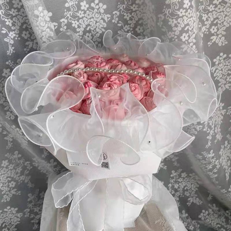 2 Meters Flower Lace Pearl Fabric Edge Gauze Diy Crafting Supply 11Cm Wide Gift Package Flower Packaging Flower Shop Supplies