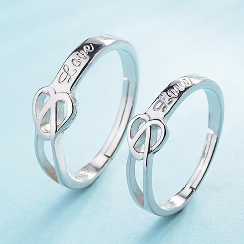 High-grade Fashion Trends Differences with Personalised Glitter and Lustre Ring Female Proposal Wedding Open Ring Couple Ring Jewellery