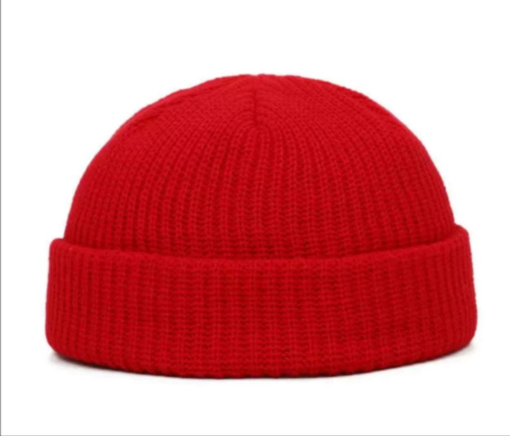 Knitted cold hat for men and women with melon skin for autumn and winter warmth, short knitted outdoor landlord cap