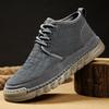 Fashion Suede Leather Men's Casual Shoes Comfortable Male Outdoor Walking Footwear Classic Fashion Basic Boots Lace-Up Motocross Boots