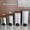 50L Stainless Steel Commercial Trash Can with Large Foot Pedal for Hotels and Shopping Malls