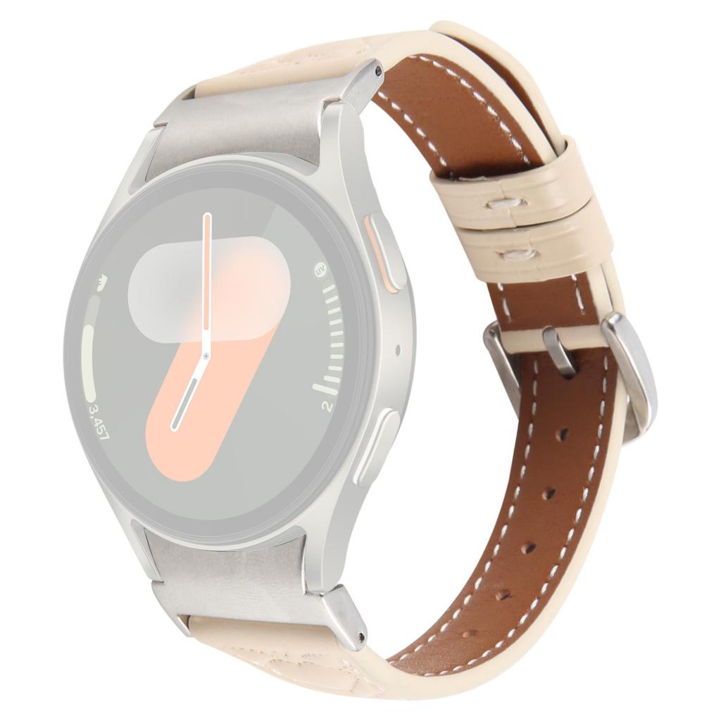 Watch Band for Samsung Galaxy Watch7/Watch6/Watch5/Watch4/Watch FE Heart Pattern Embossed Cowhide Leather Strap