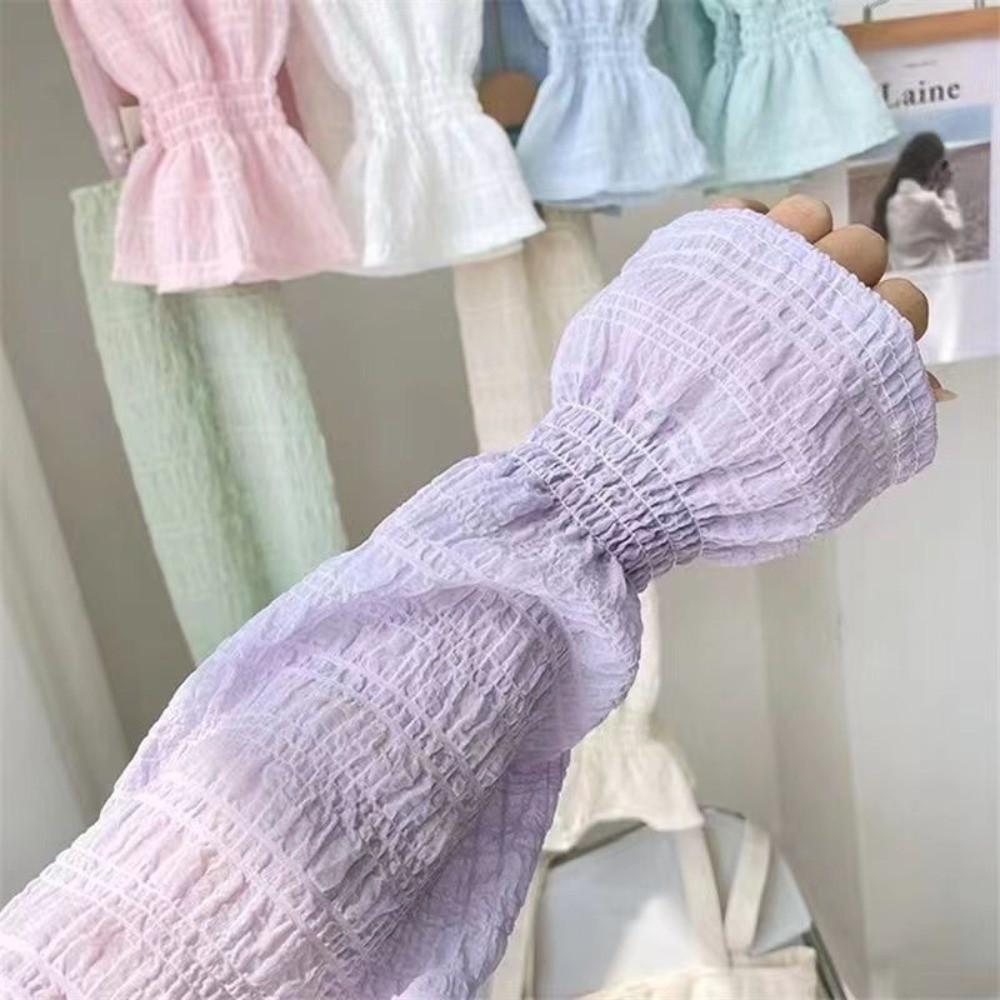 Anti-UV Arm Sleeve Lace Mesh Fingerless Gloves Summer Outdoor Sun Protection Sleeves  Driving
