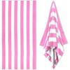 Toalla de Playa Grande Oversize (31 x 71 pulgadas), Toalla de Piscina de Microfibra, Toalla de Baño tipo Cabana de Secado Rápido con Rayas Rosas