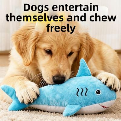 Simulated Shark Squeaky Dog Toy Cartoon Bite-resistant Sound-making Plush Toy Creative Wear-resistant Pet Interactive Toys