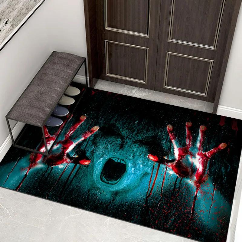 Christmas Non-slip Floor Mat Bathroom Living Room Absorbent Carpet Indoor Kitchen Doormat Shoe Mat Christmas Home Decorations