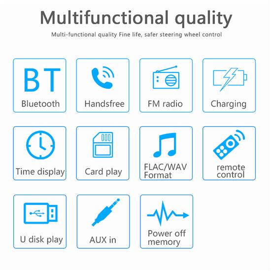 Único 1 Din Som Automotivo MP3 Player No Painel Bluetooth Aux-In Rádio Unidade Principal Botões de Toque