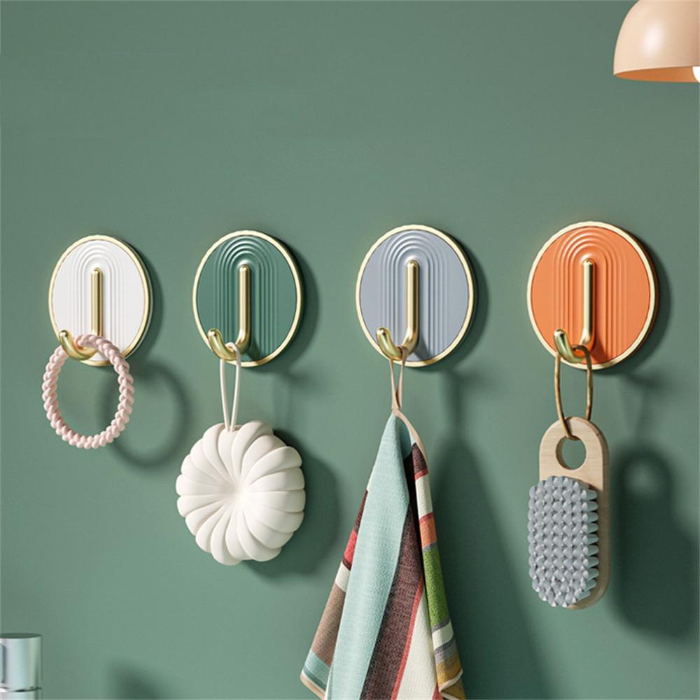Luxury Wall Hook Home Decor Strong Adhesive Bathroom Towel Rack No Punching Hanging Coat Hanger Door Back Key Bag Holder