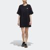 Adidas Casual Sport Short Sleeve Dress With Stripe Tape Decoration Women Dress Black FJ6884