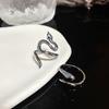 Sea Ice Blue Snake Court Ring High Sense Cold Wind French Female Personality Opening Niche Design Couple Ring