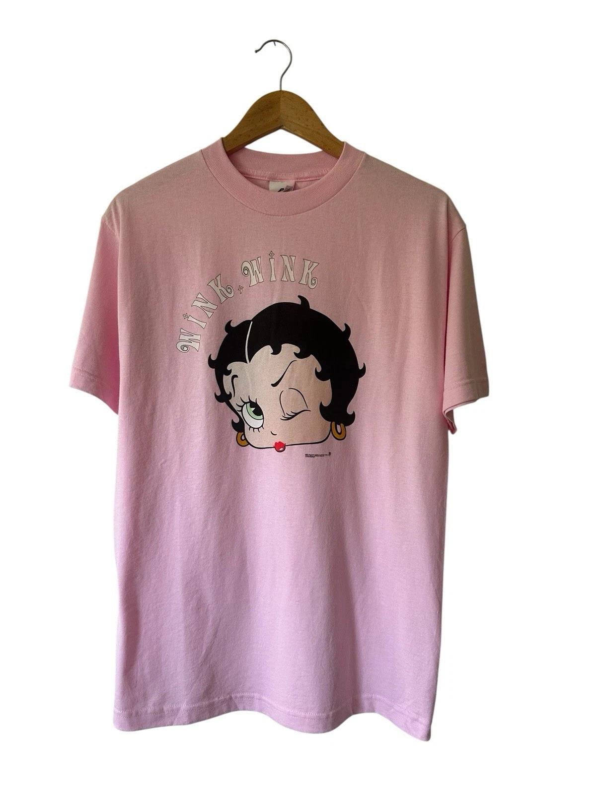 Vintage Betty Boop T Shirt Men’s Medium Pink Wink Wink 3XL