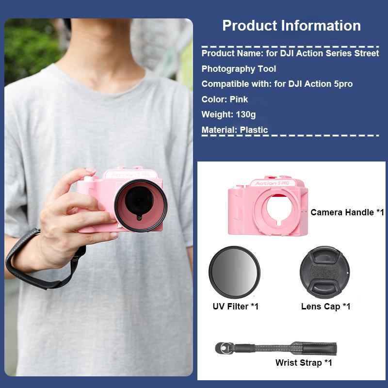 

3D Printing Street Grip Vlog Holder Combo Camera Grip Holder For Dji Action5 Pro/4/3 Camera Grip And Camera Accessories