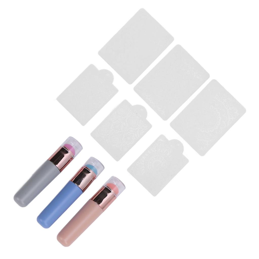 Silicone Brush for Ombre Nail Art Portable Chrome Applicator Chrome Nail Powder Applicator Stamping Plates for Nail