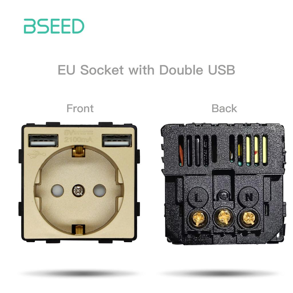 BSEED EU RU Standard Power Electrical Plug Function Key Wall Socket DIY Part Accessories For Home Improvement