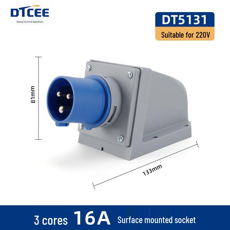 Waterproof 3-Phase 4-Pin 16A/32A IP44 Aviation Socket & Plug